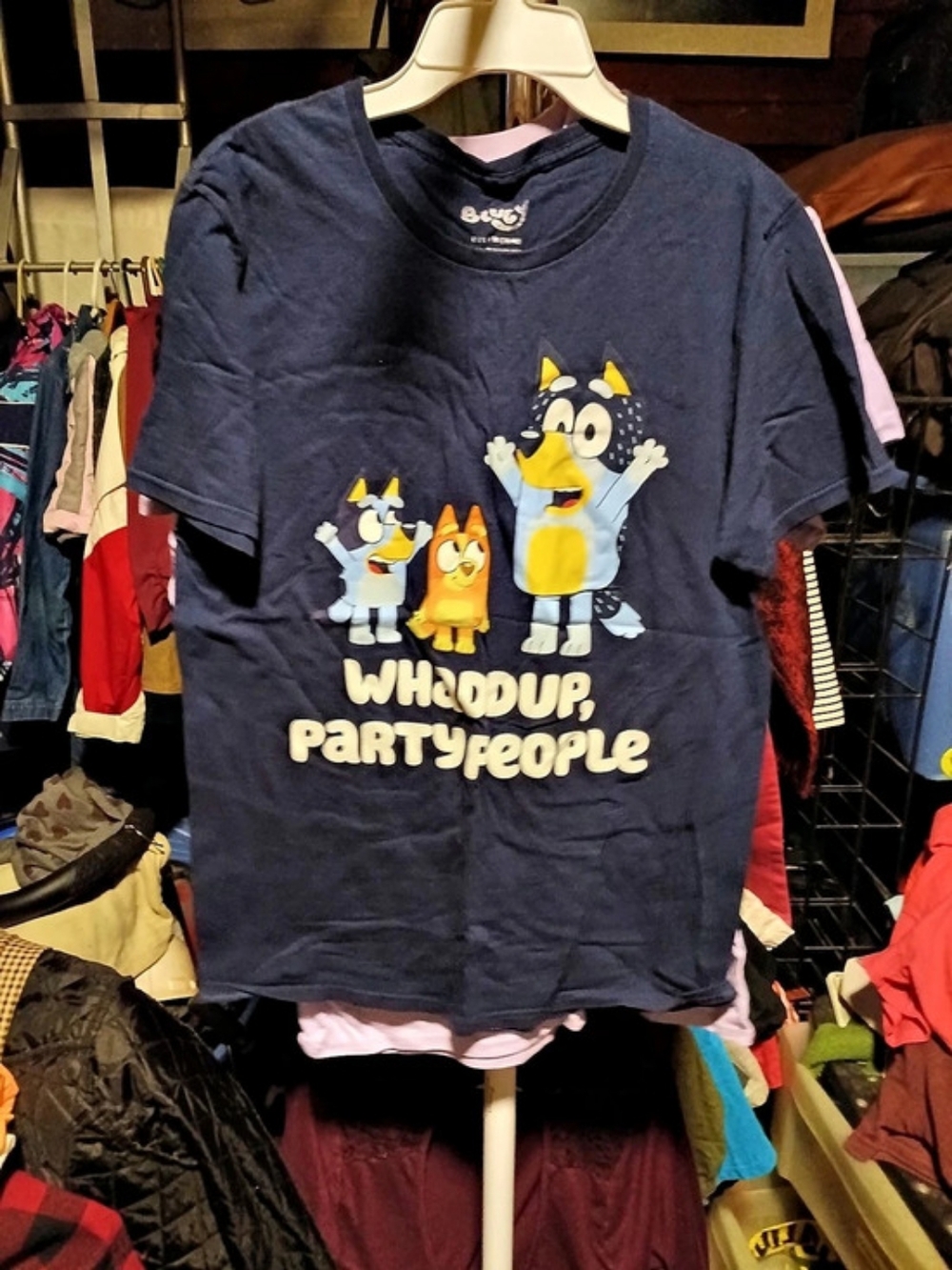 Bluey Whaddup Party People Graphic T-Shirt in Blue